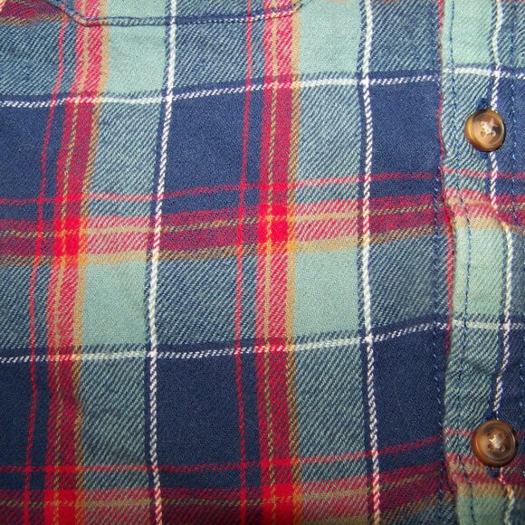 Carter's Little Boy's Button Plaid Shirt (Toddler/Kid) - Olive/Navy - Picture 3 of 5